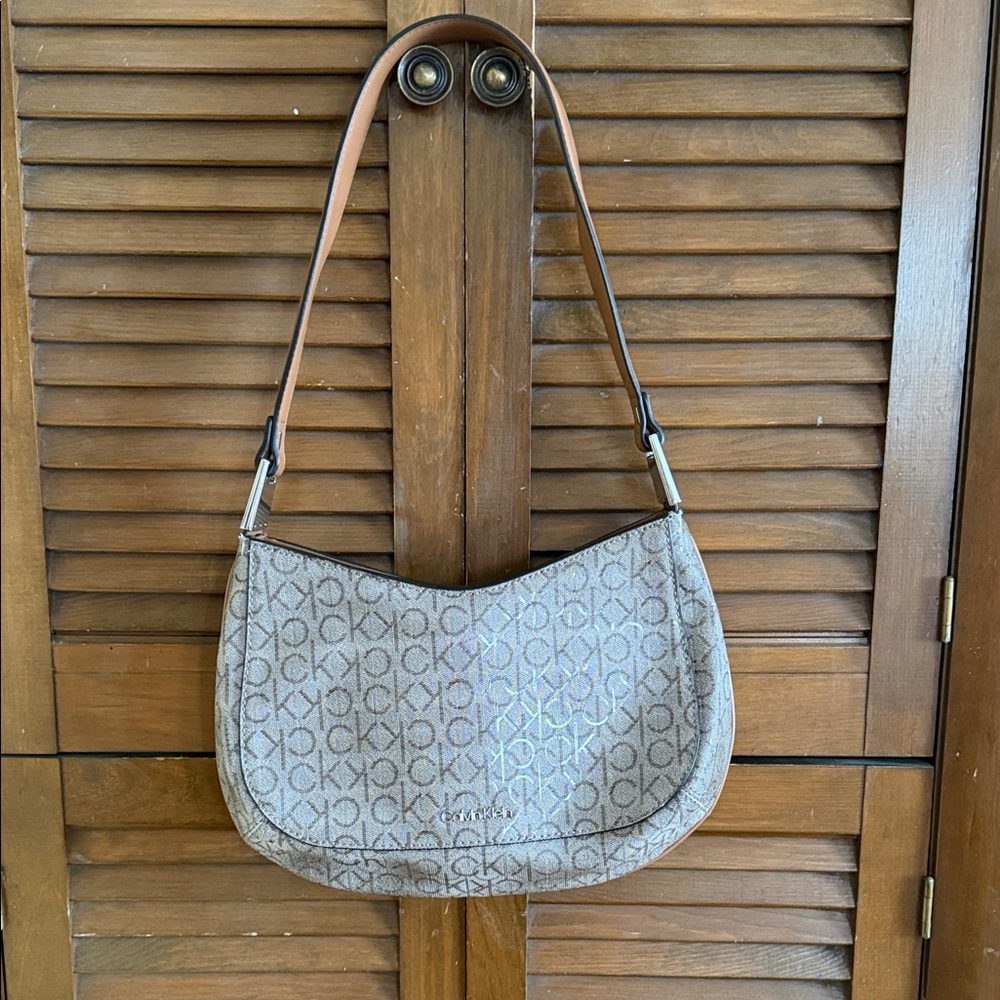 Calvin Klein Monogram Tan Shoulder Bag